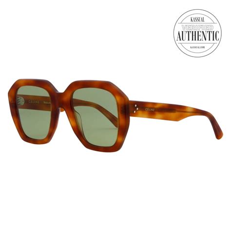 celine cl40045i|CELINE Acetate Square Sunglasses CL40045I Havana.